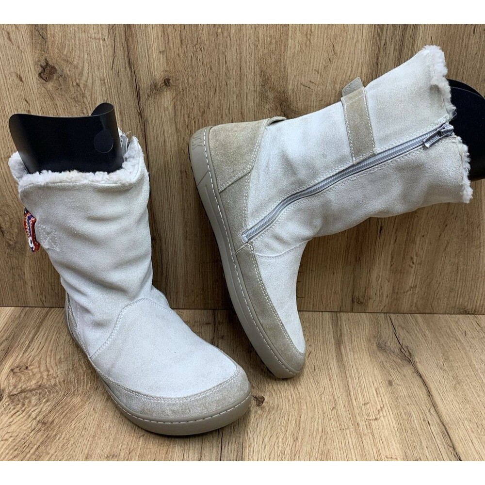 Birkenstock Bakki Shearling Suede Mid Calf Boots Women's EU 40 US 9 Beige German